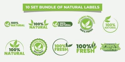 Organic food, farm fresh and natural product labels and badges collection for food market, organic products promotion, healthy life and premium quality food and drink vector