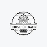 Badge of Barn Wood Vector Logo Vintage