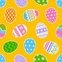 easter seamless pattern with colorful flat eggs vector