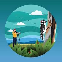 Bird Watcher Concept vector