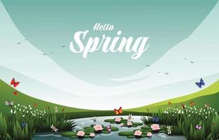 Spring Insects Background vector