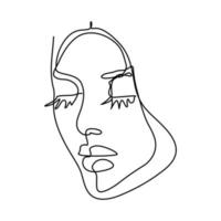 draw a single line continuously Abstract image of a beautiful woman vector