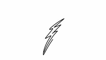 continuous lines clouds and lightning weather forecast icon vector video