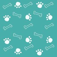 Bone and paw pattern backgroun. Many dogs paw print and bones. Cartoon vector style for your design.