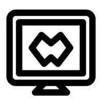 Computer With Outline Icon suitable for House icon set vector
