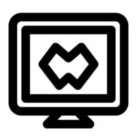 Computer With Outline Icon suitable for House icon set vector