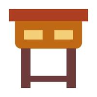 mesa con icono plano adecuado para el conjunto de iconos de la casa vector