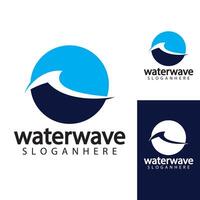 water wave logo design template vector