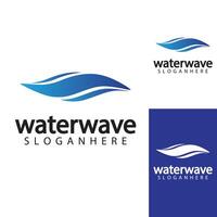 water wave logo design template vector