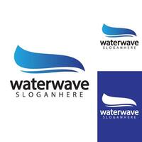 water wave logo design template vector