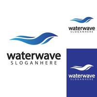 water wave logo design template vector