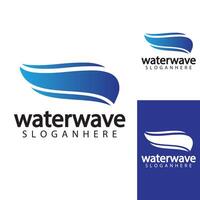 water wave logo design template vector