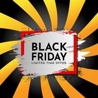 Black friday design template with sunburst background.  Elegant black friday discount offer design background. vector