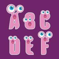 funny monster alphabet icon character vector