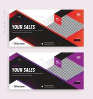 Multipurpose Web Banner And Cover Template. Business Agency Banner Design. Online ad banner. Website Banner, Thumbnail Design vector