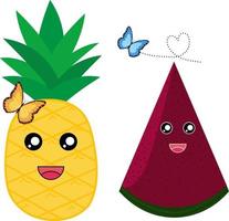 Summer with Pineapple  Watermelon It can be used on T-Shirt, labels, posters, icons, Sweater, Jumper, Hoodie, Mug, Sticker, Pillow, Bags, Greeting Cards, Badge, Or Banner vector