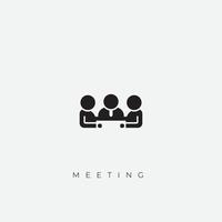 Three people group team meeting icon vector