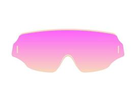 Neon futuristic glasses template. Cyberpunk pink gradient with trendy gold frame synthwave digital style elegant trendy vector optics