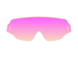 Neon futuristic glasses template. Cyberpunk pink gradient with trendy gold frame synthwave digital style elegant trendy vector optics