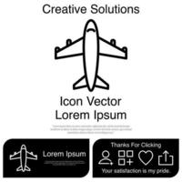 avión, icono, vector, eps, 10 vector