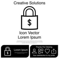 Padlock With Money Icon Vector EPS 10