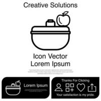 fiambrera, icono, vector, eps, 10 vector