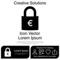 Padlock With Money Icon Vector EPS 10