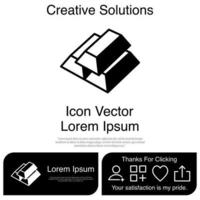 Gold Bar Icon Vector EPS 10