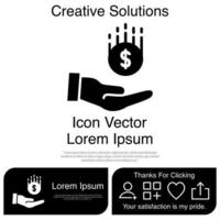 Open Hand With Money Icon Vector EPS 10