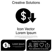 Down Investment Icon Vector EPS 10