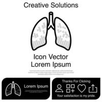 iconos de pulmones vectoriales eps 10 vector