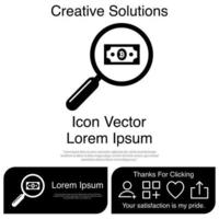 Magnifying Glass With Money Icon Vector EPS 10
