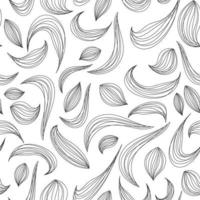 flowers pattern. line illustrations. pencil drawing. linear vector pattern, abstract leaves, white line of leaf, floral. graphic clean design for fabric, event, wallpaper