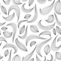 patrón de flores ilustraciones de línea. dibujo a lápiz. patrón vectorial lineal, hojas abstractas, línea blanca de hoja, floral. diseño gráfico limpio para tela, evento, papel tapiz vector