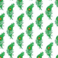 patrón sin costuras de plumas de pavo real. impresión de azulejos de plumas abstractas para papel textil o de envoltura. vendimia dibujada a mano vector