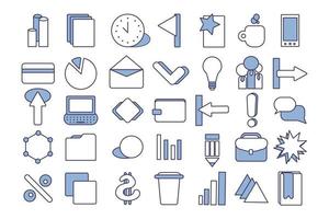 Business, programming, management, internet connection, social network, computing, information icon set. Teamwork thin line icon collection. Start up and Development vector