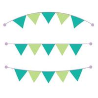 Multicolored bright buntings garlands isolated on white background vector