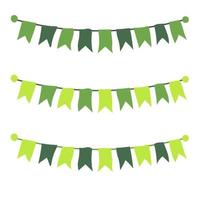 Multicolored bright buntings garlands isolated on white background. vector