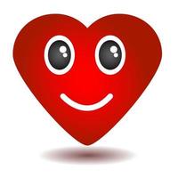 Cartoon smiling heart isolated on white background. vector