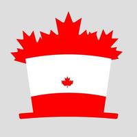 sombrero del día de canadá, sombrero primero de julio aislado sobre fondo gris. día del dominio, 1 de julio, icono. vector