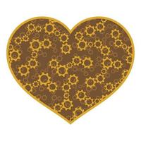 corazón steampunk con engranajes dentro. vector