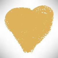 Colorful hand drawn grunge heart. Cute icon isolated on white.  Brush painting. vector