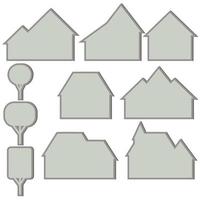 House and tree icon set isolated on white background vector