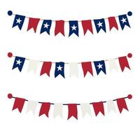 Multicolored bright buntings garlands isolated on white background vector