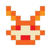 pixel art bunny face logo. concept of seasonal festive decoration, abstract header label, wearing character, love symbol. flat style trend modern logotype graphic design element on white background vector