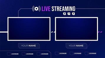 modern screen panel overlay frame set design template for games streaming vector