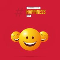 International Day of Happiness Template Design vector