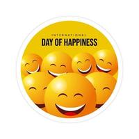 International Day of Happiness Template Design vector