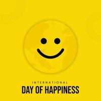 International Day of Happiness Template Design vector