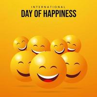 International Day of Happiness Template Design vector